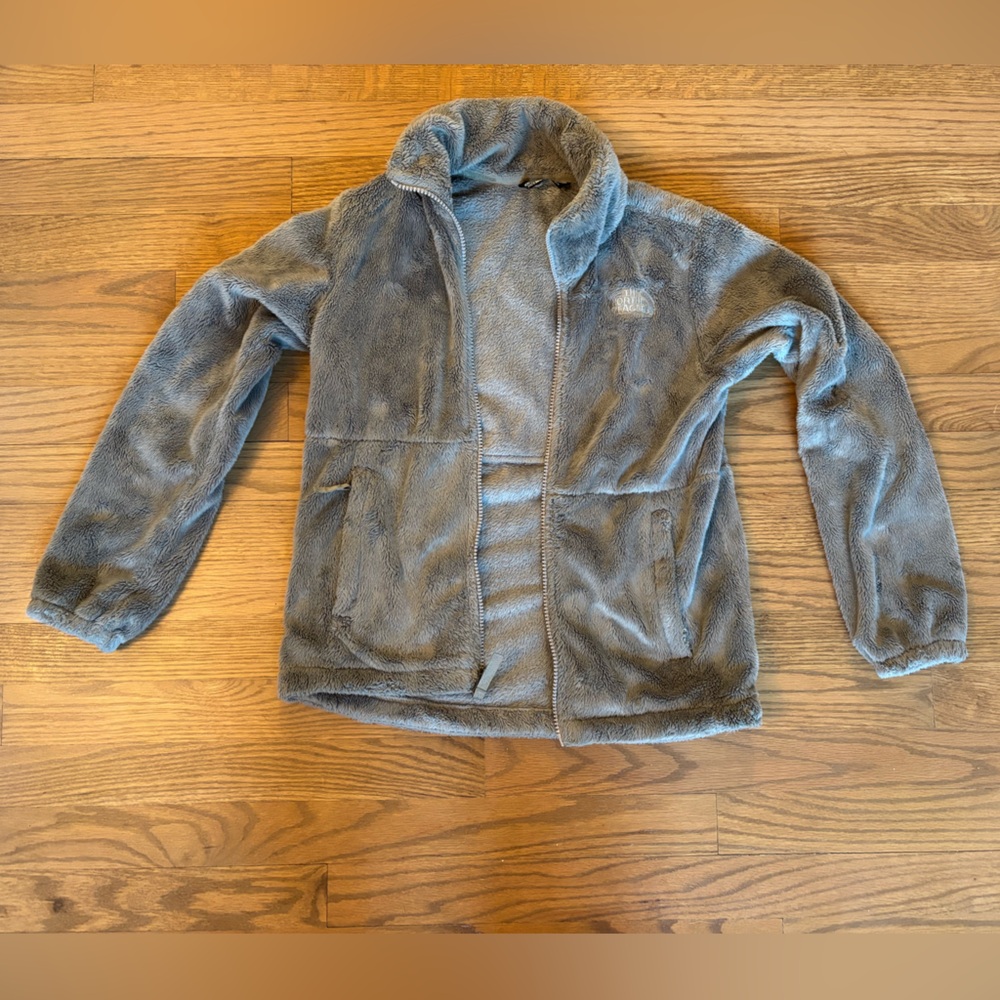 Girls Grey North Face Full Zip Jacket